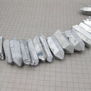 Silver Quartz Beads Full Strand Jewelry Making